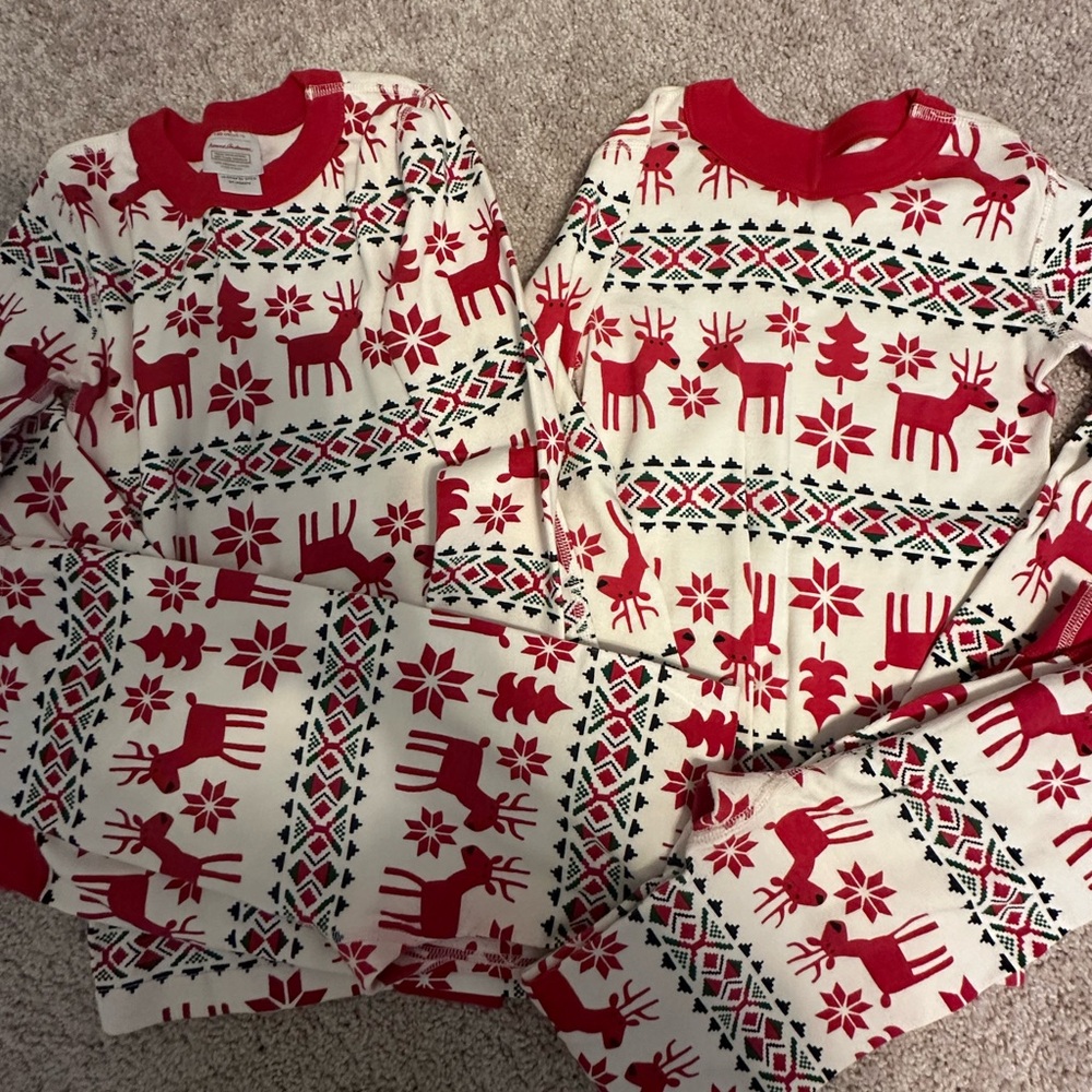 Matching Family Christmas Pajamas - Red and White
